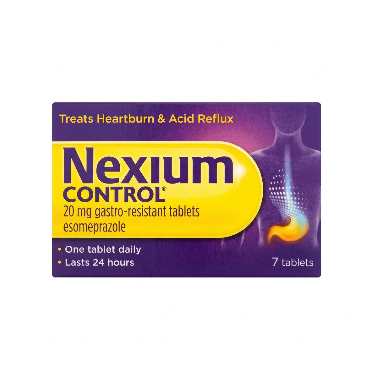 Nexium Control 20mg Tablets 7 Pack - Treats Heartburn & Acid Reflux, 24 Hour Relief