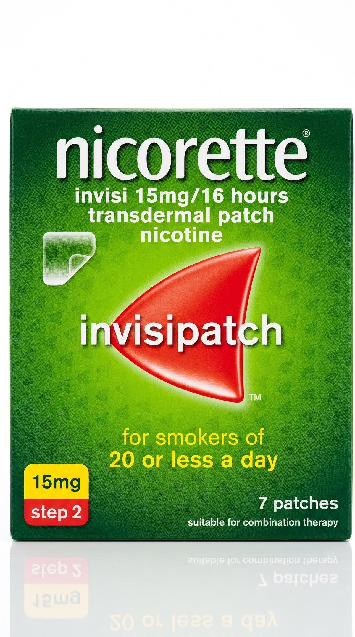 Nicorette Invisi 15mg Nicotine Patch 7 Patches for Smokers