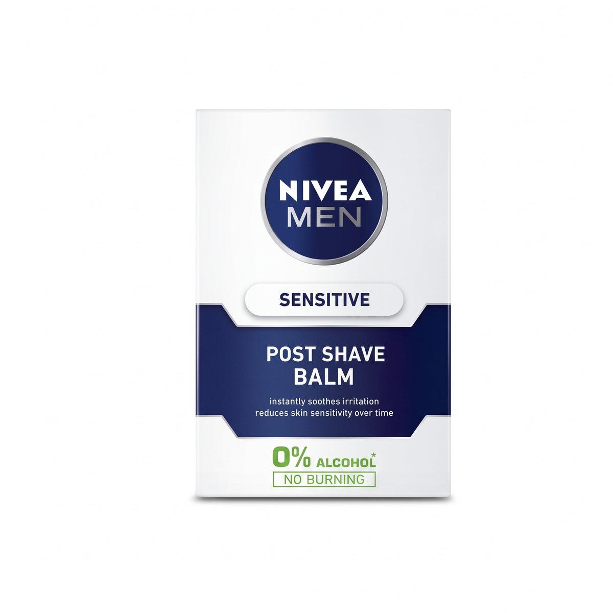 Nivea Men Sensitive Post Shave Balm 100ml - Soothes Irritation, 0% Alcohol