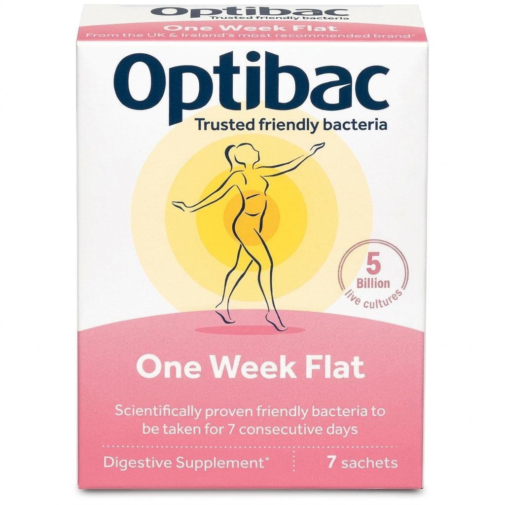 Optibac One Week Flat Probiotics 7 Sachets - Supports gut health and digestion