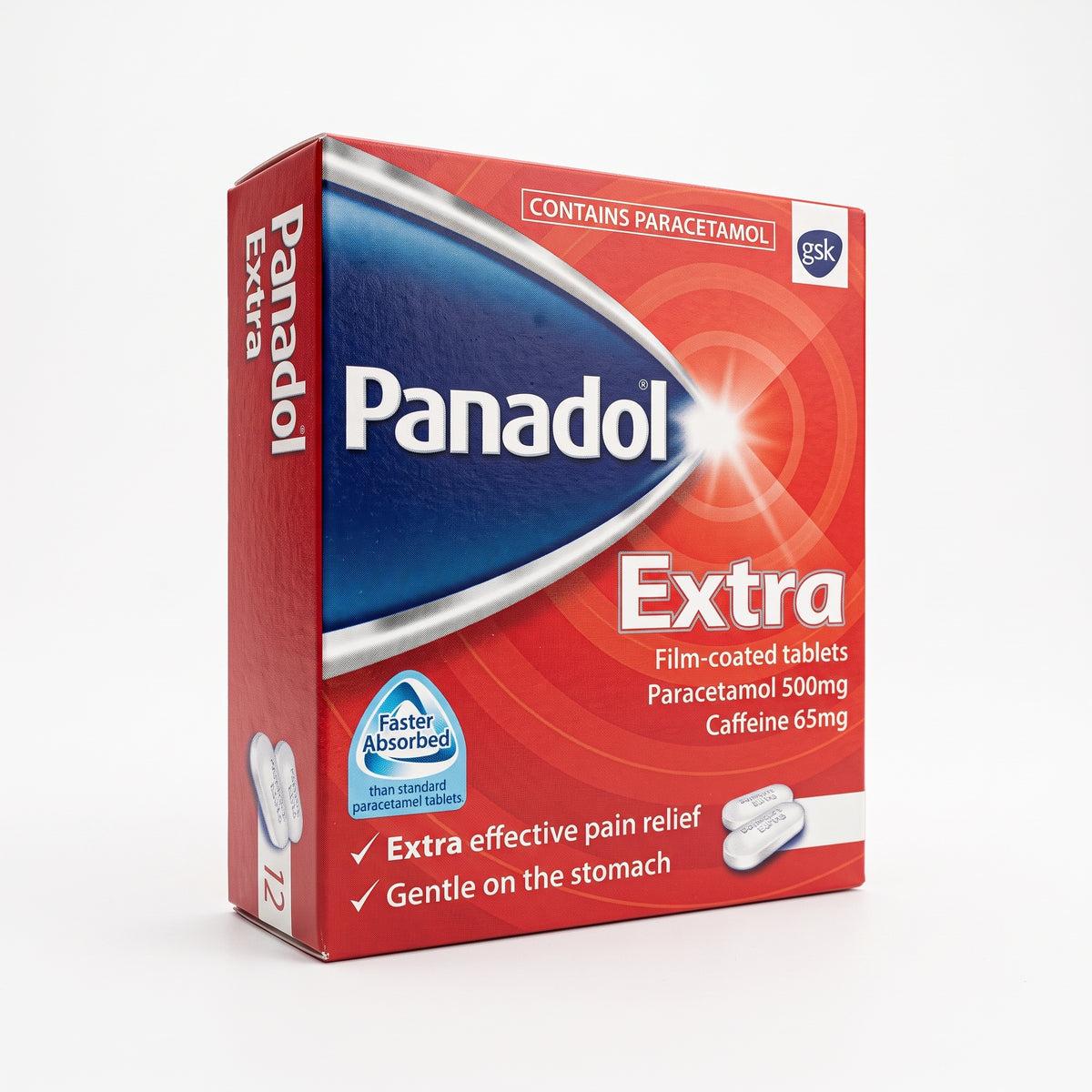 Panadol Extra Film-coated Tablets for Tough Pain Relief - Contains Paracetamol & Caffeine - 24 Pack