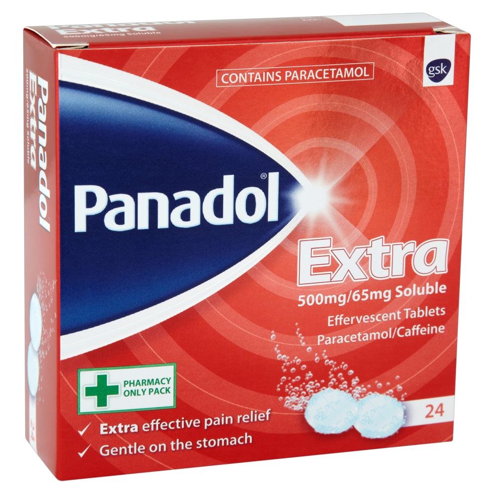 Panadol Extra Soluble Tablets 500mg/65mg 24 Pack Pain Relief