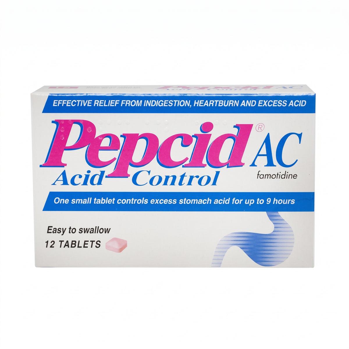 Pepcid AC Tablets 12 Pack - Heartburn, Indigestion, Excess Acid Relief - Easy to Swallow