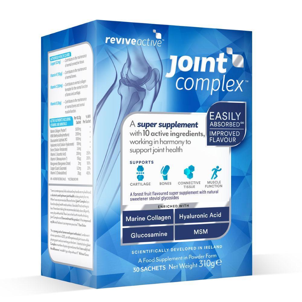 Revive Active Joint Complex 30 Pack Marine Collagen, Hyaluronic Acid, Glucosamine, MSM Supports Cartilage, Bones, Connective Tissue, Muscle Function