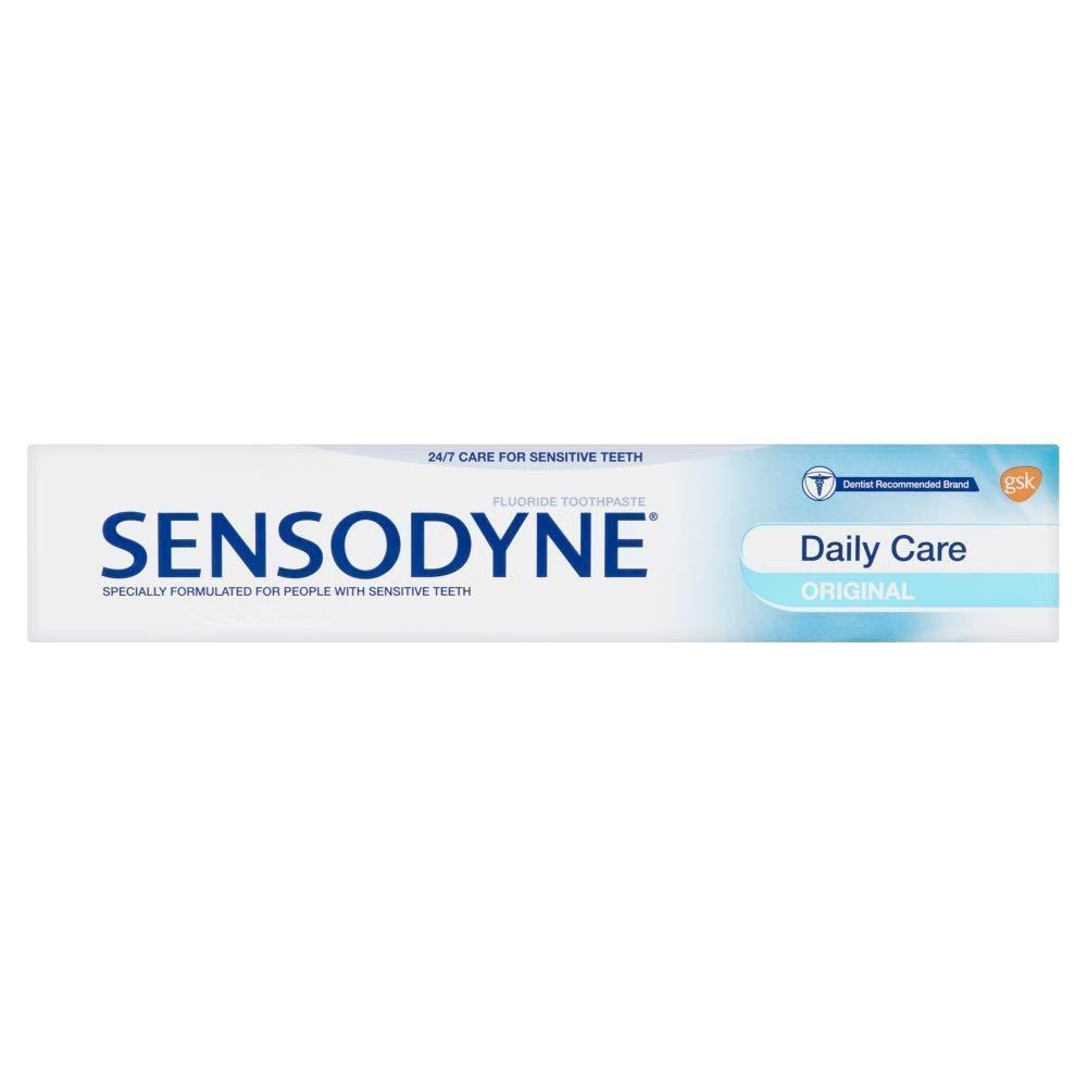 Sensodyne Original Mint Toothpaste - Daily Care for Sensitive Teeth, Strong Teeth, Healthy Gums 75ml
