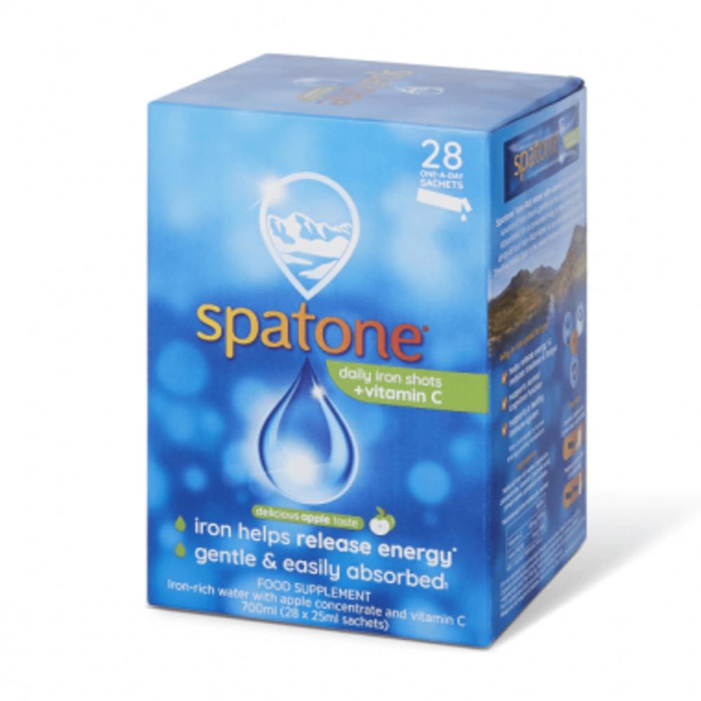 Spatone Apple Liquid Iron Supplement 28 Sachets, Iron-rich water + Vitamin C, Delicious Apple Taste