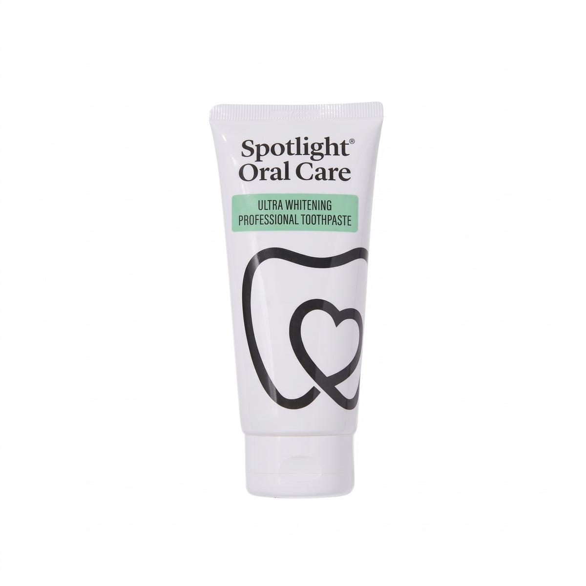 Spotlight Oral Care Ultra Whitening Professional Toothpaste for Yellow Teeth, Staining & Weakened Enamel with Sodium Fluoride & Hydrogen Peroxide