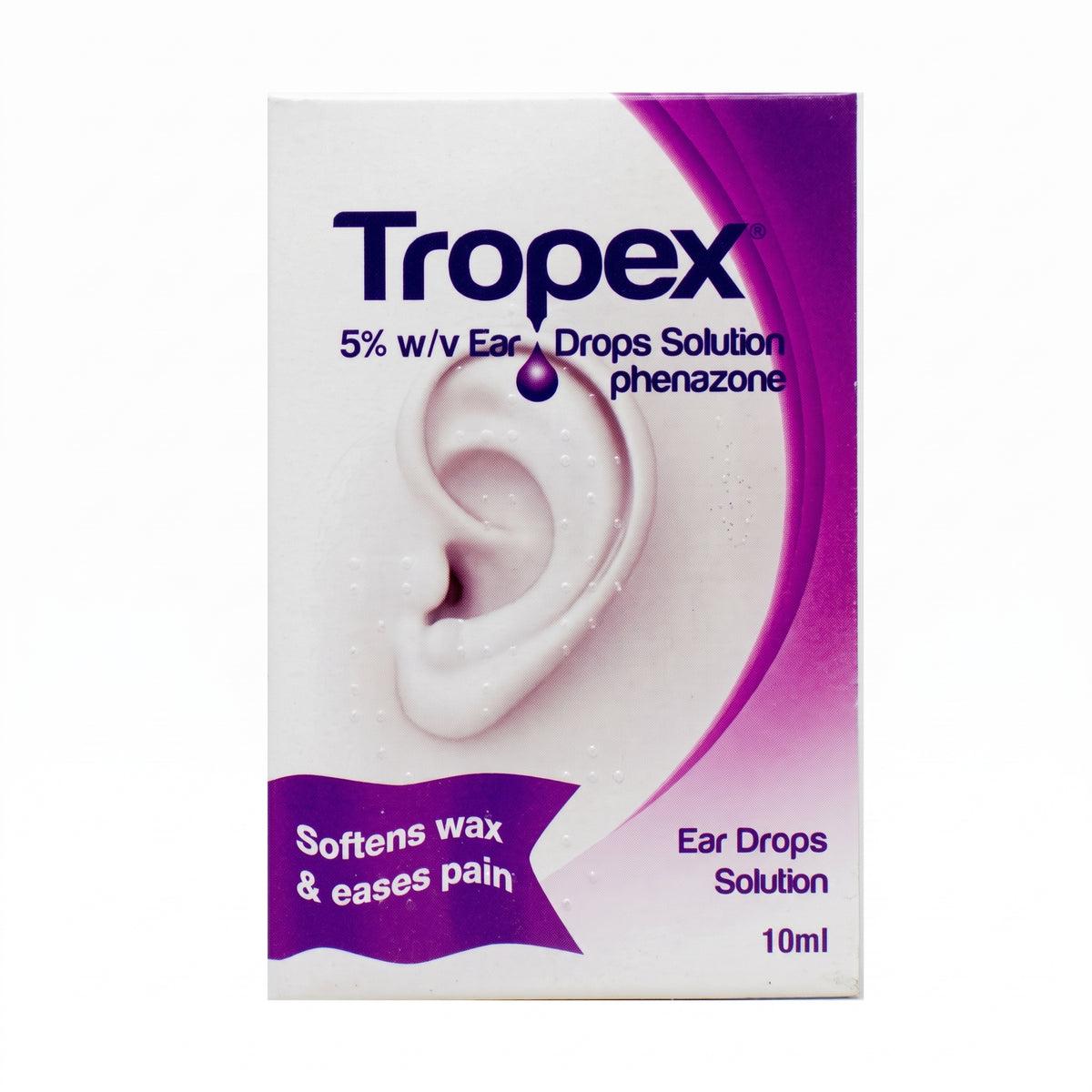 Tropex Ear Drops Solution 10ml Phenazone Softens wax & eases pain