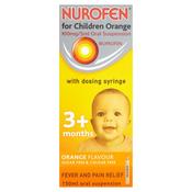Nurofen Child Oral Suspension Orange W/ Syringe 150Ml image