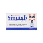 Sinutab Non-Drowsy 500Mg/30Mg Tablets 15Pk image
