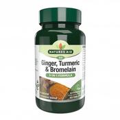 Natures Aid Ginger Tumeric 3In1 60 Tablets