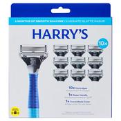 Harry's Razor And 10 Blades Indigo Set image