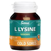 Sona L-Lysine Tabs 1000Mg 45Pk