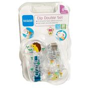 Mam Clip Double Set 0+Months Blue
