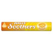 Halls Soothers Honey & Lemon Sweets - With Real Fruit Juice, Soothing