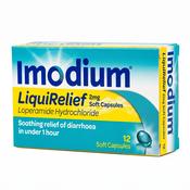 Imodium LiquiRelief 2mg Soft Capsules for Diarrhoea Relief - 12 Count