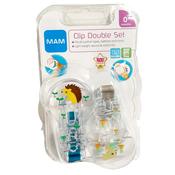 Mam Clip Double Set 0+Months Blue