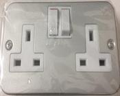 Metal Clad 2 Gang Switched Socket image