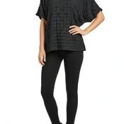 My Soul Check Round Neck Top, Black image