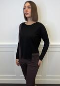 Naya Contrast Panel Pocket Detail Top, Black &amp; Brown image