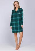 Rebelle Cozy Check Long Sleeve Nightshirt, Green image