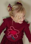Tuc Tuc Mini Girl Floral Ruffle Sweater, Wine image
