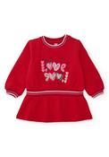 Tuc Tuc Mini Girl Love Long Sleeve Dress, Red image
