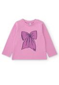 Tuc Tuc Mini Girl Heart Bow Long Sleeve Top, Pink image