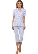 Rebelle Floral and Stripe Capri Pyjama Set, Blue image