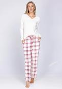 Pastunette Alpine Checked Pyjama Set, Cream image