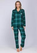 Rebelle Cozy Check Long Sleeve Pyjama Set, Green image