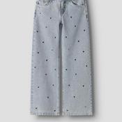Name It Kid Girl Rose Wide Heart Stud Jeans, Blue