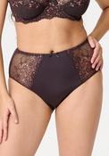 Lingadore 1400B-1 Floral Lace High Waist Brief, Brown image