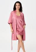 Lingadore Satin ¾ Sleeve Dressing Robe, Pink image