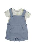 Babybol Baby Boy Short Dungaree and Tee Set, Blue image