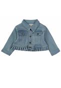 Babybol Baby Girl Long Sleeve Denim Jacket, Blue image