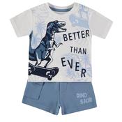 Babybol Baby Boy Dinosaur Skate Tee and Short Set, Blue image