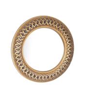 Fern Cottage Lattice Patterned Round Mirror, Gold image