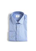 1863 by Eterna Textured Print Shirt, Blue &amp; White image