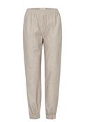 ICHI Cenobi Coated Jogger Trousers, Stone image