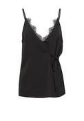 Ichi Tie Side Lace Trim Cami Top, Black image
