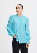 Ichi Gemano Frill Trim Blouse, Blue Grotto image