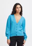 Ichi Sella Balloon Sleeve Knitted Cardigan, Indigo Bunting image