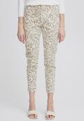 Fransa Tessa Slim Leg Print Trousers, Sand image