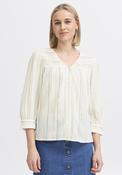 Fransa Nadi Striped Tunic Top, White Multi image