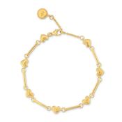 24Kae Shell Hearts Bracelet, Gold