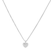 24Kae Shell Heart Necklace, Silver