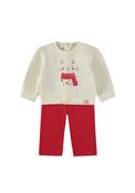BABYBOL 2PCE SETBabybol Baby Girl Cat Sweater and Pant Set, Cream image