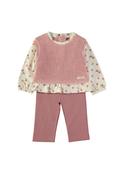 Babybol Baby Girl Floral Top and Trouser Set, Pink image