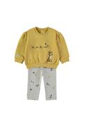 Babybol Baby Girl Cat Sweater and Pant Set, Yellow image